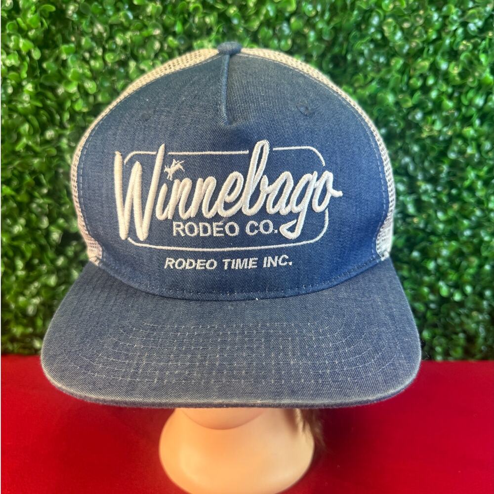 Dale Brisby Rodeo Time Winnebago Rodeo Co Denim White Meshback Snapback Hat